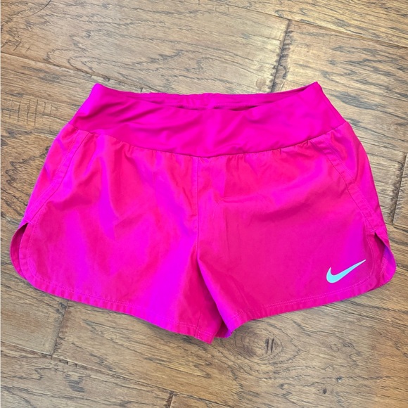 Nike Women Small Dri Fit Women's Pink Athletic Running Shorts Wide Band Lined SM - Picture 1 of 7